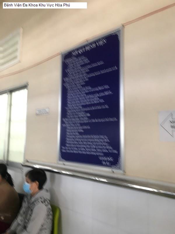 Bệnh Viện Đa Khoa Khu Vực Hòa Phú