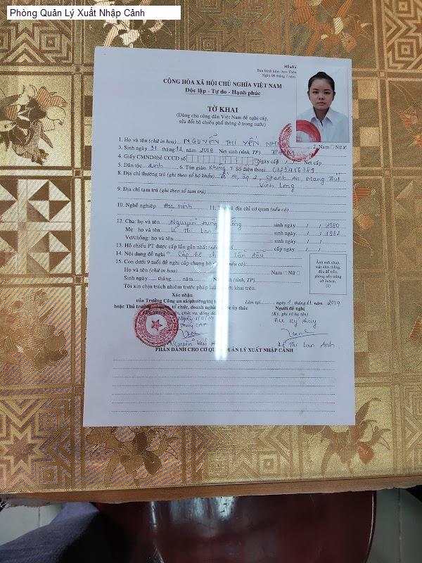 Phòng Quản Lý Xuất Nhập Cảnh